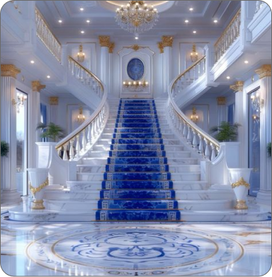 Comfortable office with plants, wooden desk, and two black chairs